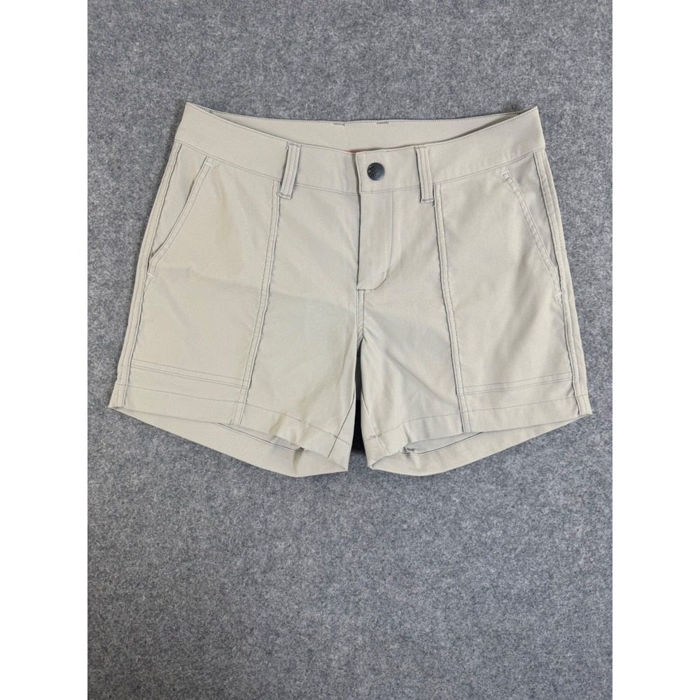 Stio Women Gray Beige Hiking Shorts Size 8 Nylon Spandex Outdoor